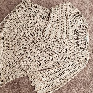 Dress barn Cream crochet long Sweater. 2X